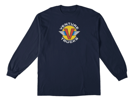 Venture - Wings Long Sleeve T-Shirt - Navy Blue   Large For Discount