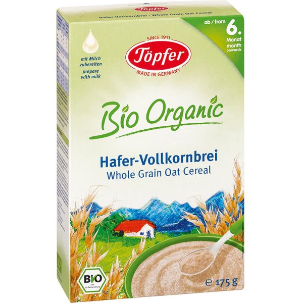 Töpfer Getreidebrei Bio-Hafer-Vollkornbrei ab dem 6. Monat, 175 g Online Hot Sale