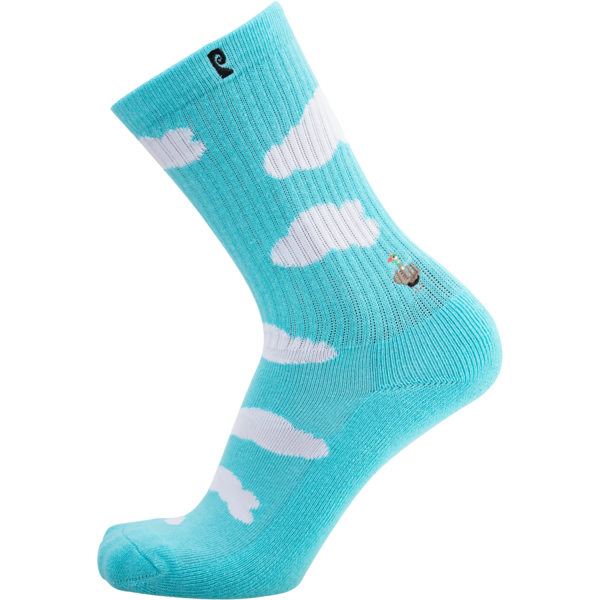 Psockadelic Bird Crew Socks - Blue White Supply