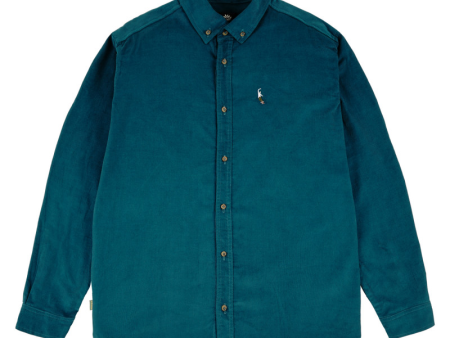 Magenta Skateboards - PWS - Corduroy Button Up Shirt - Petrol Blue Online Sale