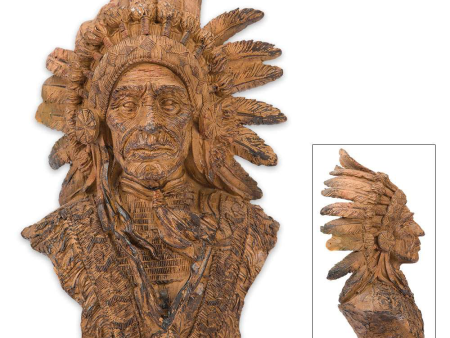 Faux Wood Native American Chief Sculpture Online