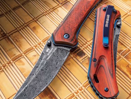 Shinwa Zhanshi Bloodwood Pocket Knife - Stainless Steel Blade Online now