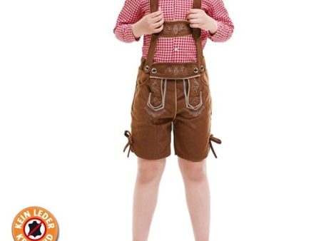 Traje alemán - Set con pantalón y camisa, para niños   SET - Lederhose für Kinder, mit karierten Baumwoll-Hemd Online