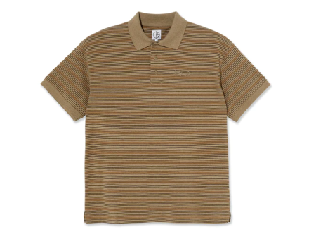 Polar Skate Co - Stripe Polo T-Shirt - Camel - XL Fashion