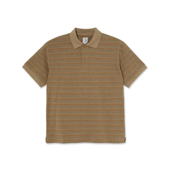 Polar Skate Co - Stripe Polo T-Shirt - Camel - XL Fashion