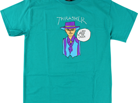 Thrasher Gonz Cash Logo T-shirt - Size SM   Jade Green Hot on Sale