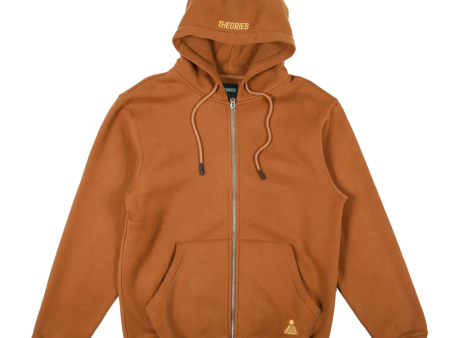 Theories - Scribble Sport Zip Up Hoodie - Brass Online Sale