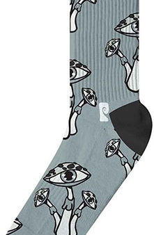 Psockadelic - All Seeing Shrooms Socks - Grey Fashion