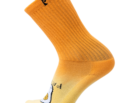 Psockadelic Fried Egg Crew Socks - Orange Sale