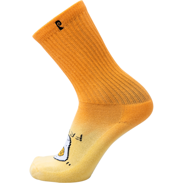 Psockadelic Fried Egg Crew Socks - Orange Sale