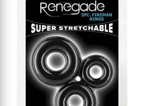 Renegade Fireman Cock Rings - Pack of 3 Black Online now