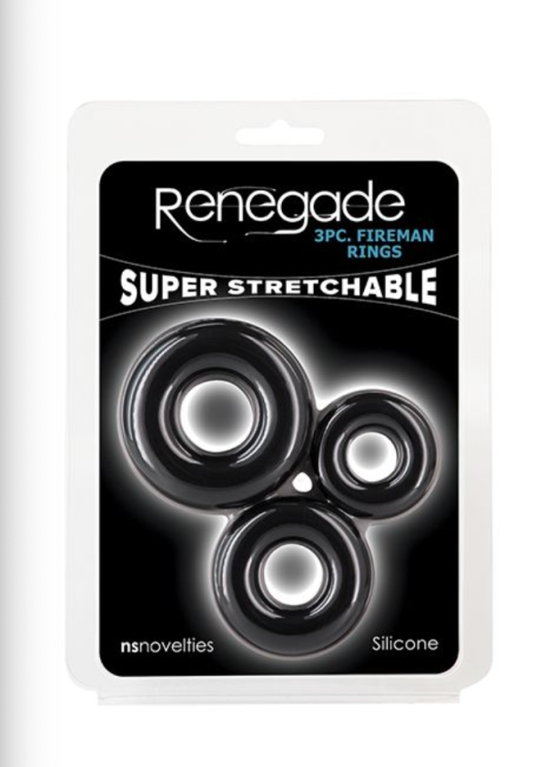 Renegade Fireman Cock Rings - Pack of 3 Black Online now