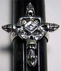 Four Skull Cross Deluxe Biker Ring on Sale