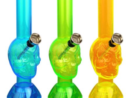 Mini Acrylic Skull Water Pipe w  Built in Grinder Base Online now