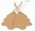 25x Arból de pascua para colgar, etiquetas de regalo, beige,  5,5 x 5,5cm   25x Kraft Etiketten, Geschenkanhänger Tannenbaum, beige For Discount