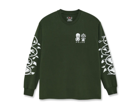 Polar Skate Co - Spiral Longsleeve T-shirt - Dark Olive Supply