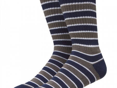 Baker Crew Socks - Striped Blue   Grey Cheap