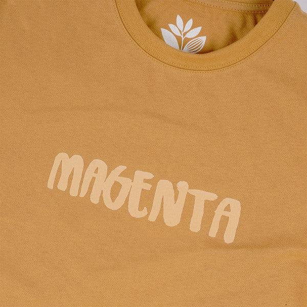 Magenta Skateboards - OG Brush T-Shirt - Ocra Yellow For Sale