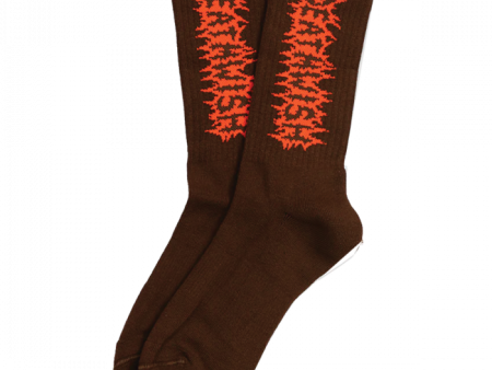 Deathwish - Stomp Crew Socks - Brown Discount