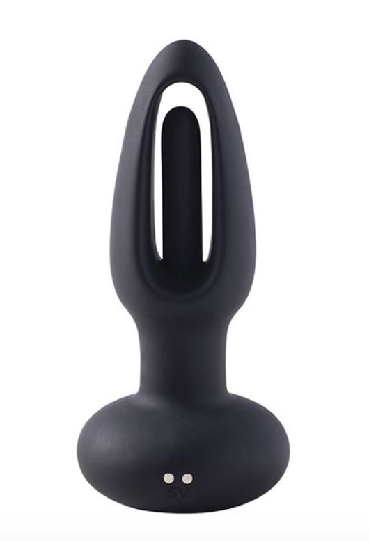 Snuggy Flapping Anal Plug Vibrator - Black For Discount