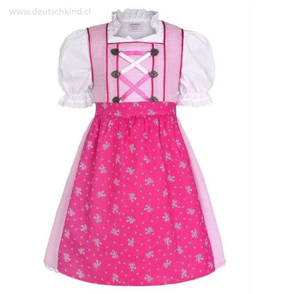 Traje alemán para niñitas, vestido tradicional bávara con blusa y delantal   Kinder Dirndl mit Bluse und Schürze Cheap