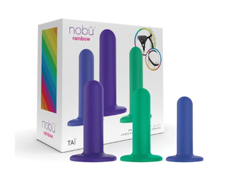 Nobu Tai Silicone Dildo Set w Adjustable Strap On - 3 Piece Kit Assorted Colors Online