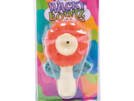 3.5  Orange Flower Ceramic Pipe - Wacky Bowlz Online