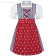 Traje alemán para niñitas, vestido tradicional bávara con blusa y delantal   Kinder Dirndl mit Bluse und Schürze Discount