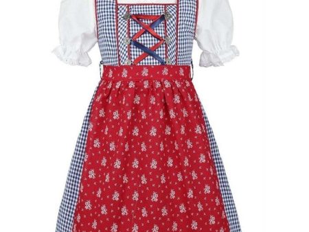 Traje alemán para niñitas, vestido tradicional bávara con blusa y delantal   Kinder Dirndl mit Bluse und Schürze Discount