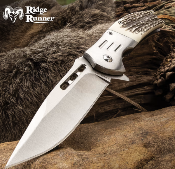 Ridge Runner Faux Stag Antler Hunting Pocket Knife For Cheap