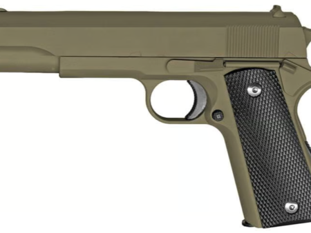 Full Metal 1911 (330 FPS) OD Green Black Grips AIRSOFT Gun Pistol New In Box 330 FPS Discount