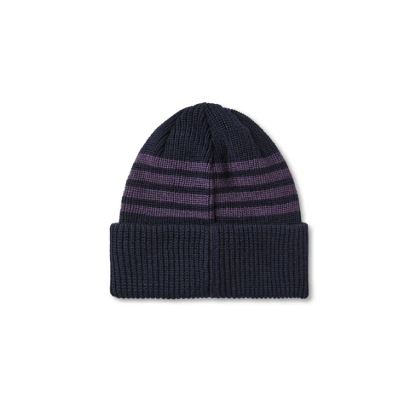 Polar Skate Co. - Stripe Merino Beanie - Navy   Purple Supply