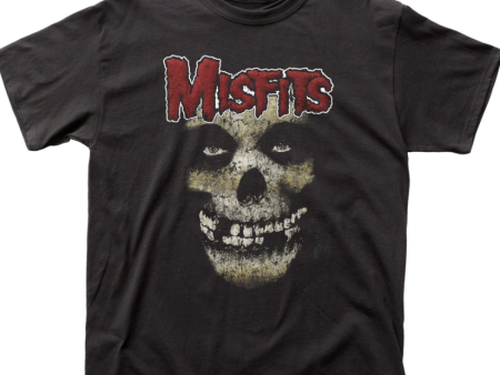 The Misfits Weathered Skull Mens T Shirt Black Hot on Sale