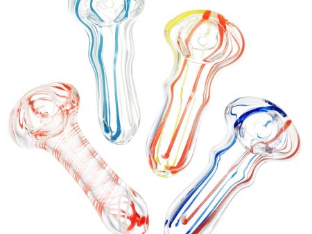 Sada Color Striped Clear Glass Hand Pipe Fashion