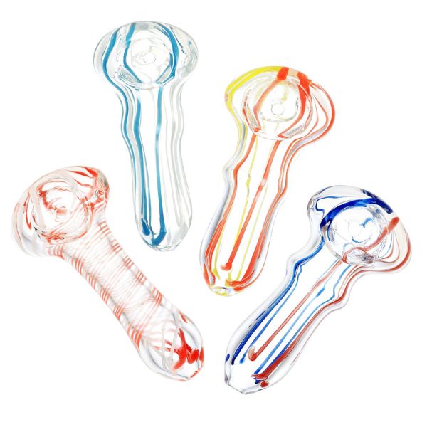 Sada Color Striped Clear Glass Hand Pipe Fashion