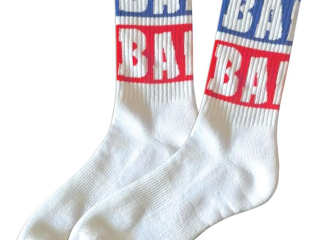 Baker Skateboards - Blue Block Socks - White Cheap