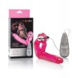 The Ultimate Triple Stimulator Flexible Dong w Cock Ring - Pink For Cheap