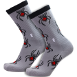 Psockadelic - Spider Spade Crew Socks - Grey Discount