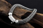 Silver 8mm Thick Retro Weave Silver Handmade Rope Bracelets Sale