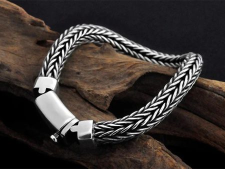 Silver 8mm Thick Retro Weave Silver Handmade Rope Bracelets Sale