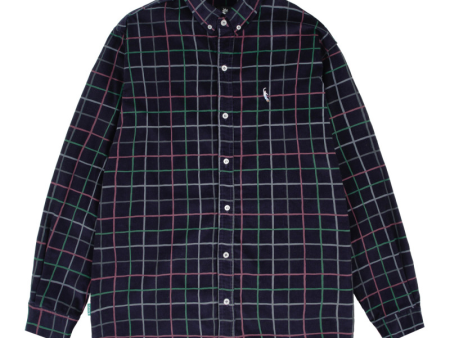 Magenta Skateboards - PWS - Corduroy Button Up Shirt - Navy Blue Online Sale