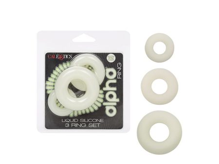 Alpha Liquid Silicone Glow in the Dark Cock Ring - Set of 3 Sale