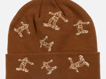 Thrasher - Gonz Embroidered Beanie - Chocolate Brown   White Stitch Hot on Sale