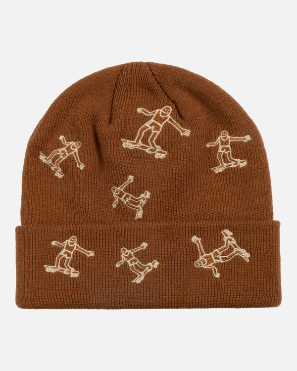 Thrasher - Gonz Embroidered Beanie - Chocolate Brown   White Stitch Hot on Sale