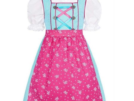 Traje alemán para niñitas, vestido tradicional bávara con blusa y delantal   Kinder Dirndl mit Bluse und Schürze For Discount