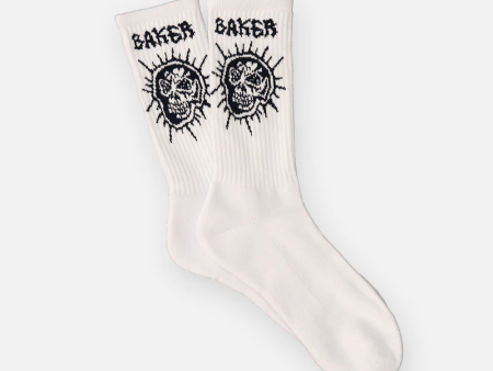 Baker Skateboards - Fury Crew Socks - White on Sale