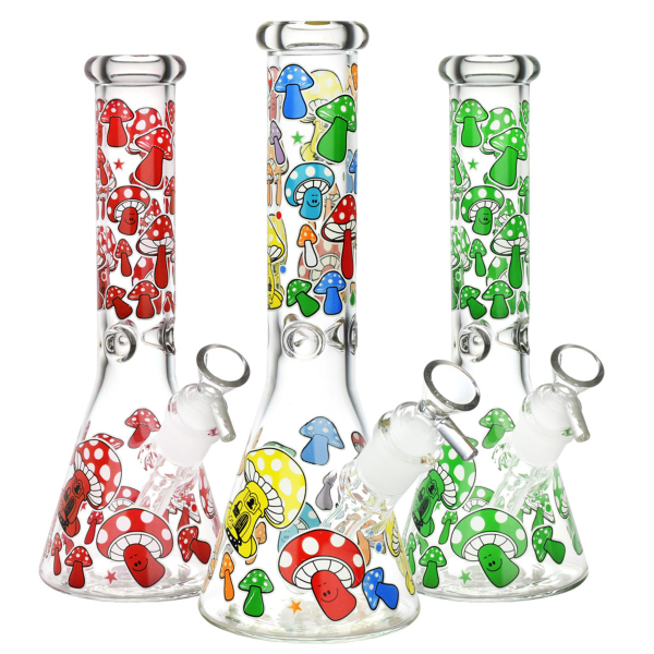 Mushroom Beaker Water Pipe | 10  | 14mm F | Colors Vary For Cheap