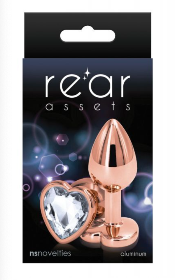 Rear Assets Rose Gold Heart Butt Plug For Sale