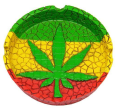 Rasta Leaf Round Ashtray Hot on Sale