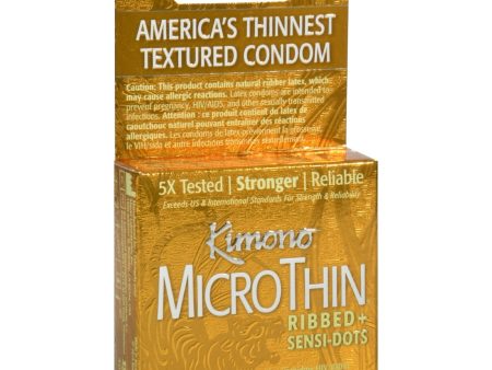 Kimono Textured Ribbed + Sensi Dots Condoms - Box of 3 Sale